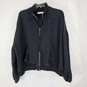 Standard/Cloth Oversized Medium Cropped Zip Up Jacket Cotton Bomber